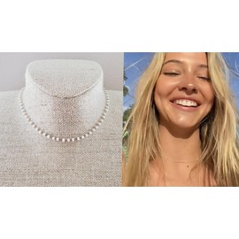 Tiny White Bead Choker Necklace Sarah Cameron Inspired OBX Jewelry