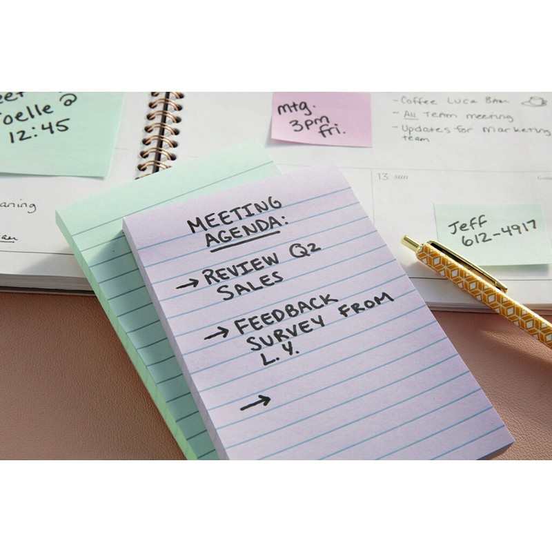 Post-it Greener Notes, 4x6 in, 5 Pads, America's #1 Favorite