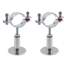 Chinflly 2 PCS Pipe Supports,304 Stainless Steel Wall Mount Ceiling Mount Pipe Bracket Clamp with Screws Fit for Pipe OD 42-45mm(1.65"-1.77"),Adjustable Height 50-95mm(2"-3.74")