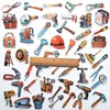 50Pcs Collection of Hand Tool Stickers for Toolbox Cool Tool