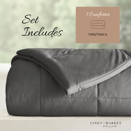 Linen Market Twin Comforter (Gray) - Bring Luxury Home with Our Soft and Lightweight Down Alternative Comforters Twin Size - Can Also fit as Twin XL Comforter