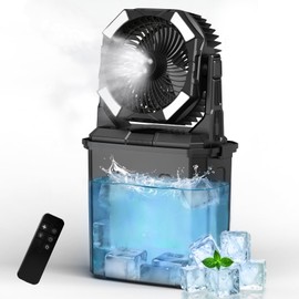 Fajiduo Portable Misting Fan, 11L Outdoor Misting Fan, 20000mAh Rechargeable Camping Mister Fan with 4 Speeds & 4 Spray Modes, Portable for Patio, Camping, Backyard, Travel, Desk, Pool, Beach, Fishing