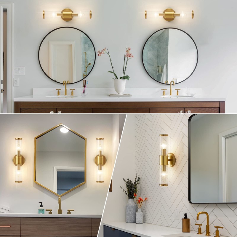 Linour Bathroom Light Fixtures - Gold Wall Sconce Wall Lighting