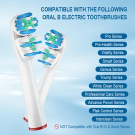 DeBizz Dual-Clean Replacement Brush Heads Compatible with Oral-B Vitality Series, Fits for Pro 1000, Smart 1500, Genius X, Double Clean Toothbrush Heads Provide Twice Clean - 12 Pcs