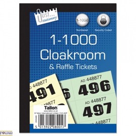 4 X Stationery cloakroom and raffle tickets 1-1000