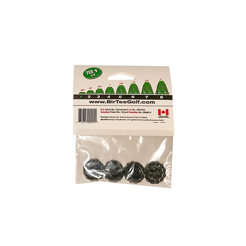 BirTee Pro Golf Tees - Size #1 (1/4") Individual Size