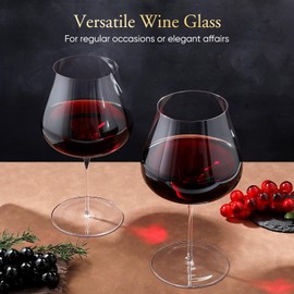 JYB&XY Large ultra-thin wine glasses set of 2,32oz Hand Blown Premium slim-profile extra-fine crystal wine glass Long Stem for men or women Wedding, Anniversary, Christmas Gift Box Give away gifts