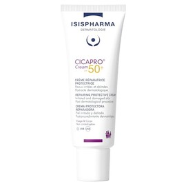 ISISPHARMA CICAPRO Crema SPF50+ 40 ml - Crema solar reparadora - Rostro y cuerpo - Pieles irritadas, dañadas, expuestas al sol o después del sol - Fab