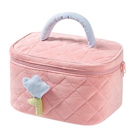 minkissy Bolsa De Maquillaje De Franela 9.05X6.29X5.11In Neceser Cosmético Ligero Organizador De Maquillaje Compacto Para Mujeres Y Adolescentes Viajes Y Uso Diario