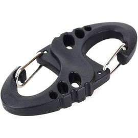 Light Plasticity Plastic S-Clip fasteners Carabiner Snap Hooks,for Camping and Hiking 49.5mm x 23.5mm x 5mm, Pack of 12 Black