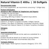 Natural Vitamin E 400iu - Antioxidants - Non-GM (30 Softgels)