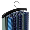 Upgraded Tie Rack 24 Hooks Wooden Tie Hanger Organizer, Tank