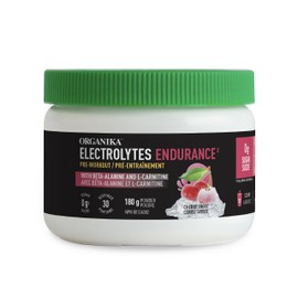 Organika Organika Electrolyte Endurance - Sugar Free Pre-Workout Supplement with Beta-Alanine and L-Carnitine - Cherry Frost Flavour - 180g, 30 Servings