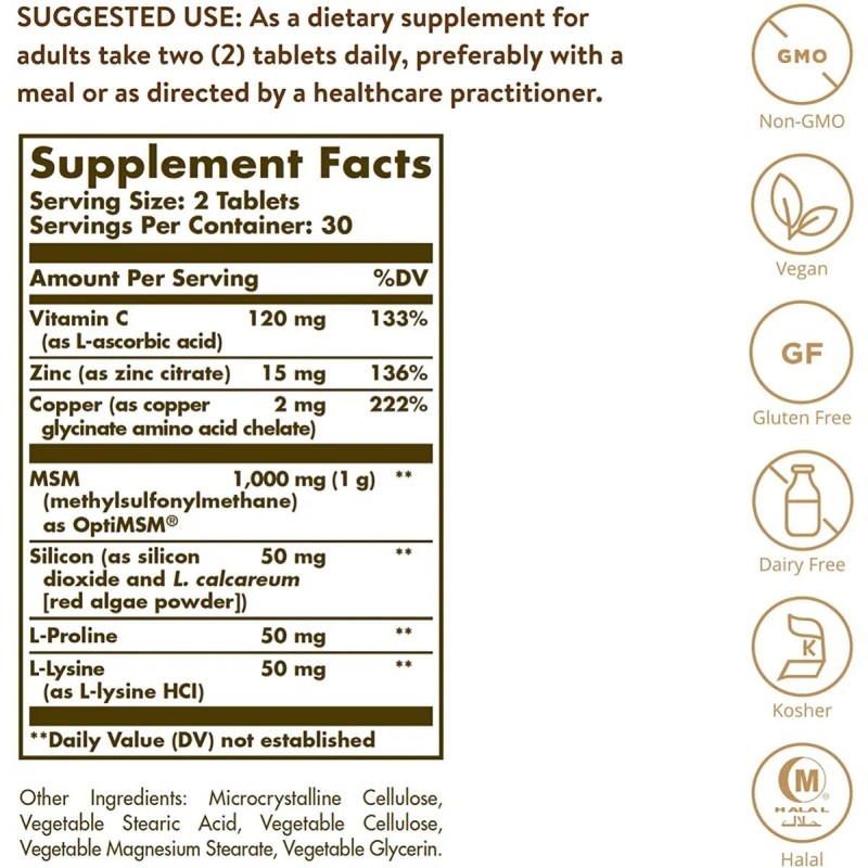 Solgar Skin Nails & Hair Piel Uñas Y Cabello 60tabs