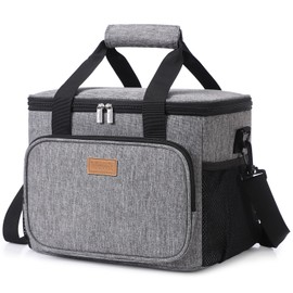 Lifewit Large Lunch Bag 12 Cans (8.5 L) Insulated Lunch Box Soft Cool Box Cooler Bag for Adults Men Women, Grey
