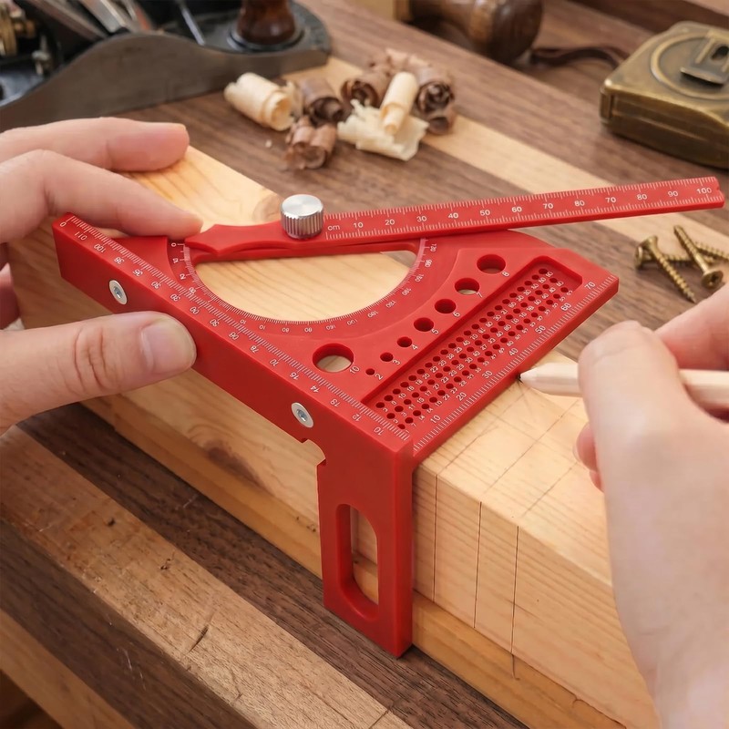 HOKIMEEN 3D Multi Angle Measuring Ruler, Plastic Woodworking Square with