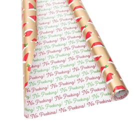 Caspari Santa Hat Toss Reversible Christmas Gift Wrapping Paper - 30 in. x 8 ft. Roll
