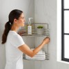 SDZOREN 2-Tier Floor Standing Corner Shower Caddy - Stainless Steel