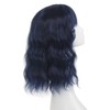 Leeven 12" Ombre Blue Synthetic Wigs with Bangs Short Wavy