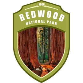 Redwood National Park Sticker Vinyl Shield | Wilderness Nature Outdoors Hiking Camping Travel Adventure Gift Stickers Waterproof RV Trailer Car Luggage Decal