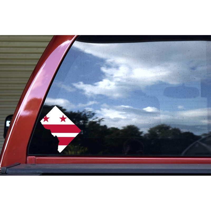 StickerTalk Die Cut Washington DC Flag Vinyl Sticker, 5 inches