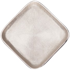 Charger Plate Serving Tray Hand Hammered Metal Decorative Vanity Platter Tray, Kitchen Bathroom Counter Storage Counter Organizer, 11.5 inch - Silver Ash