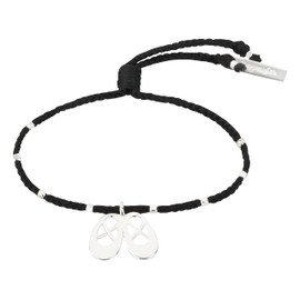 tanzmuster ® Girls' Ballet Bracelet (8 to 21 cm) with Ballet Shoes Pendant Made of Sterling Silver and Textile Bracelet Gift for Ballerinas - Children and Women Jewellery, Sterling Silver