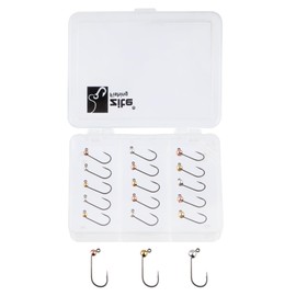 Zite Fishing Tungsten Pro Sharp Jig Hook Set Metallic, Pack of 18 Box Trout Jig Hooks, 0.3 g/0.4 g/0.7 g, Ultra Sharp & Teflon Coated, Fishing Hooks, UL Trout Fishing, Premium Hook Assortment (#6)
