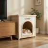 Solid Cedar Wood Indoor Pet House with Removable Cushion for