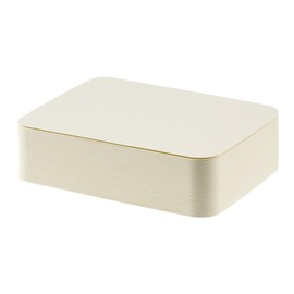Set di biglietti in formato DIN A6, per fai da te e fai da te, con angoli arrotondati o contorno vintage, 300 g/m², carta kraft per erba, cartoncino fotografico (avorio rotondo, 100 carte)