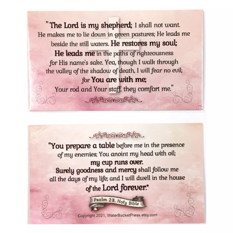 YooHooLady Pocket Scripture Cards Psalm 23, The Lord is My