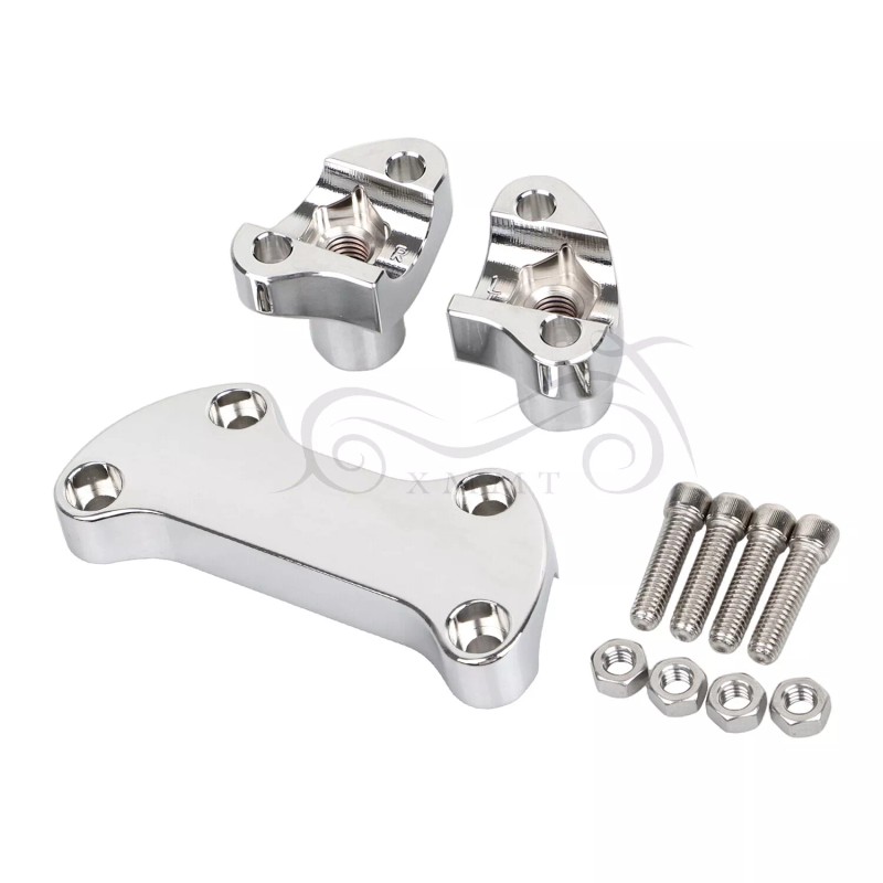 Unbranded Chrome 2" Risers 1" Handlebar Clamp For Harley Softail