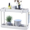 Simple Houseware 2-Tier Under Sink Organizer Storage Tray with Hooks,