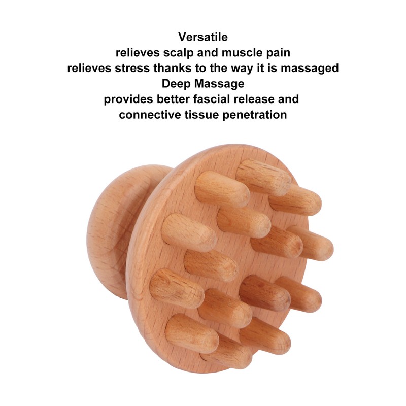 Wood Mushroom Massager Promote Circulation Clear Meridians Portable Manual Massage