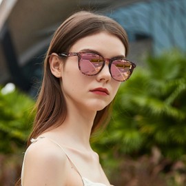 Bircenpro Polarised Trendy Sunglasses for Women: UV Protection Womens and Mens Square Shades with Acetate Frame BC2110