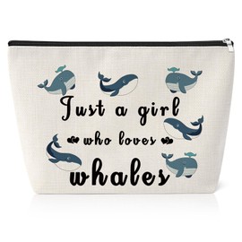 Whale Gifts for Women Cosmetic Bag Whale Lover Gift Ocean Animal Lover Gift for Girl Friend Whale Themed Gifts Birthday Christmas Presents for Best Friend Daughter Sister Her Travel Makeup Pouch