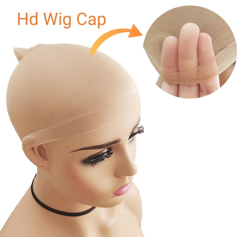 10 Pcs Beige HD Wig Cap for Women with Long