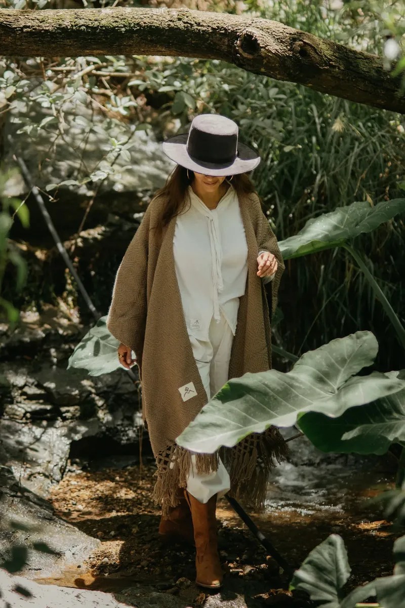 Poncho Capa Chal Tejido Artesanal Boho Mexico