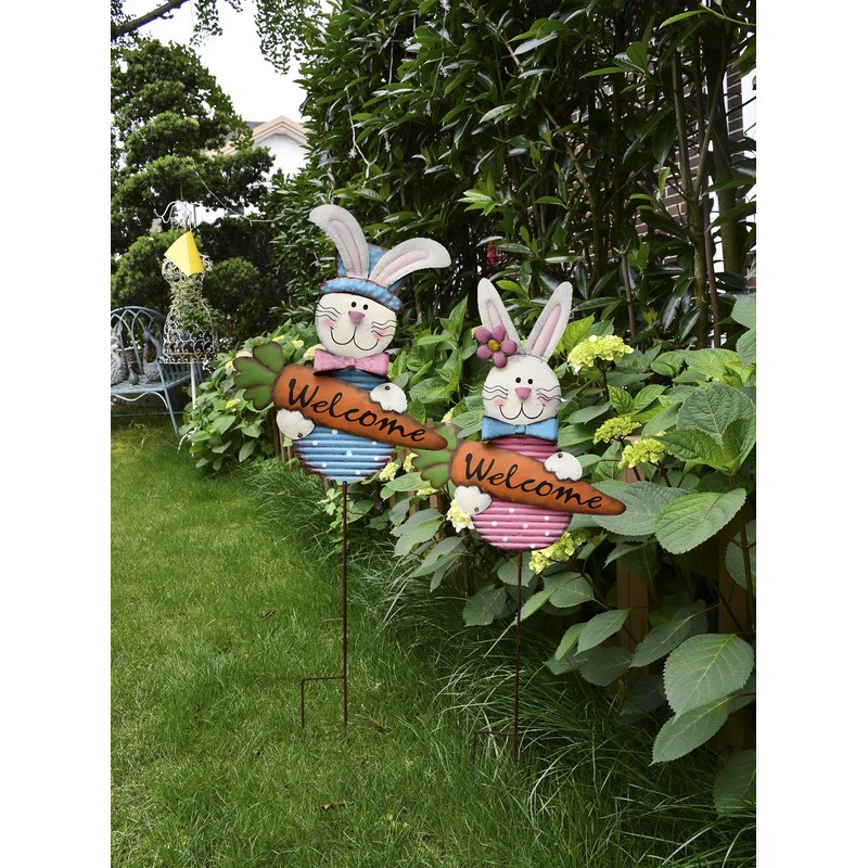 Easter Bunny Yard Stake Decorative Garden Stake Easter Bunny Welcome