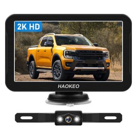 Backup Camera for Truck 7 Inch HD 2K Front Rear View Monitor kit Auto Color Image Night Vision, IP69 Waterproof DIY Grid Lines for Car/RV/Tractor/Semi-Trailers/Pickup H7