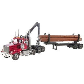 Metal Earth Fascinations ICX136 ICONX 502969 - Western Star 4900 Log Truck & Trailer, Laser Cut 3D Construction Kit, 2 Metal Boards, from 14 Years