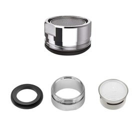 PARENCE.- Set di 4 Aeratore universale per rubinetto M24 - Consigli per il risparmio idrico in effetto cromato | A prova di schizzi, filettatura esterna standard da 24 mm | Guarnizione non inclusa