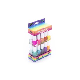 Tri-Coastal Design - Set of 14 Nail Enamel for Kids, Assorted Colours, Special Enamel with Child-based Water Based Glitter (Funky Animals)