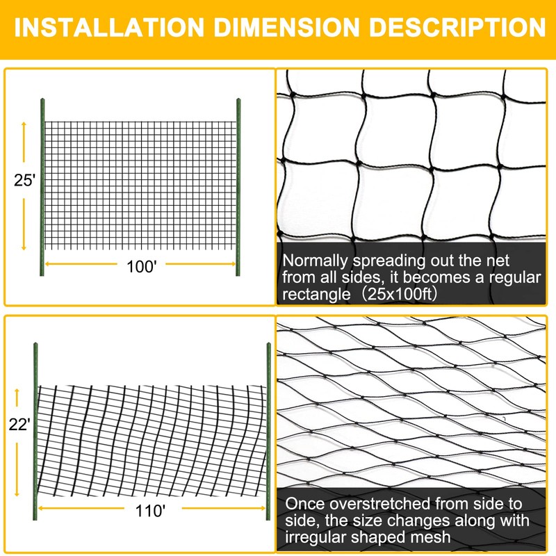 BSTPCOO Bird Nets 25'x100' with 1" Mesh Nylon Poultry Netting