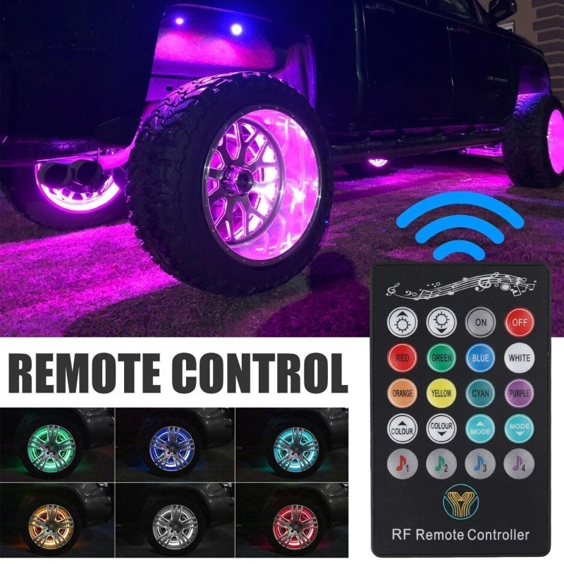 Gearzaar 4x15.5'' RGB Wheel Ring Lights LED Light For Truck