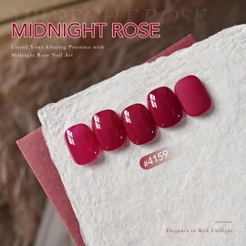 Red Gel Nail Polish, 16ml Soak Off Gel Polish, UV Light Cure for Nail Art DIY Manicure at Home, 4159 Midnight Rose