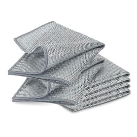 6 Pack Multipurpose Non-Scratch Wire Dishcloth – Double-Layer Steel Dishwashing Rag, Powerful and Reusable Cleaning Cloth for Kitchen, Wire Washing Cloth for Tough Stains & Grease Removal