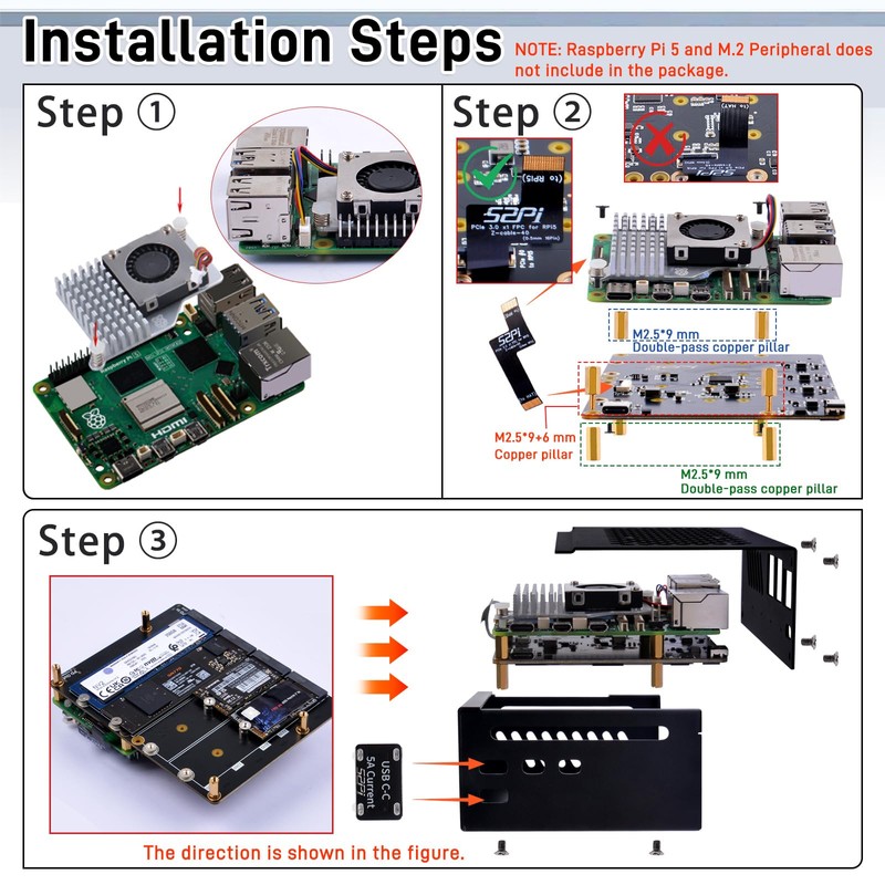 GeeekPi N16 Quad M.2 M-Key NVMe SSD HAT with Metal
