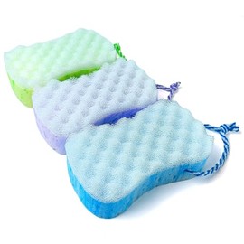 3 Pcs Bath Sponge for Women/Men, Exfoliating Body Sponges Bath Sponges, 3 Colors Pouf Foam Loofahs Sponge to Spa Reusable