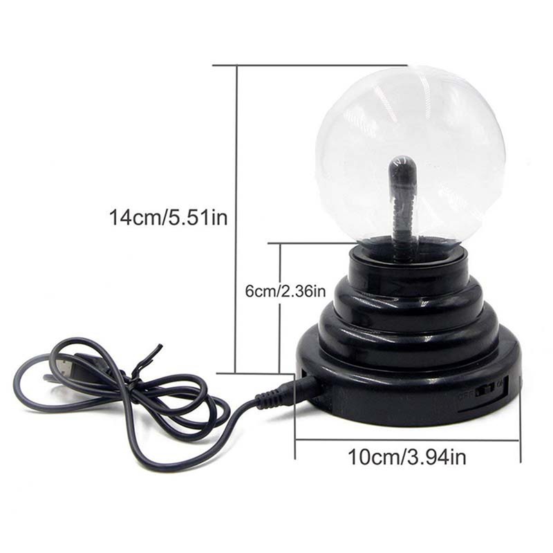 3 Inch USB Base Glass Electrostatic Ball Ion Ball Colorful